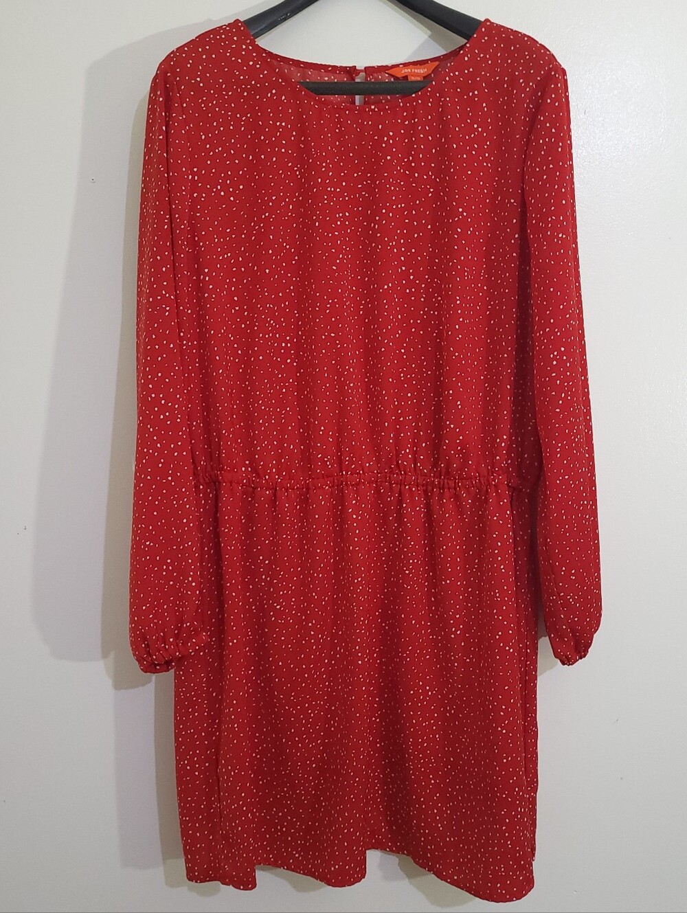 Joe Fresh Red & White Flecked Long Sleeve Dress - Size XL